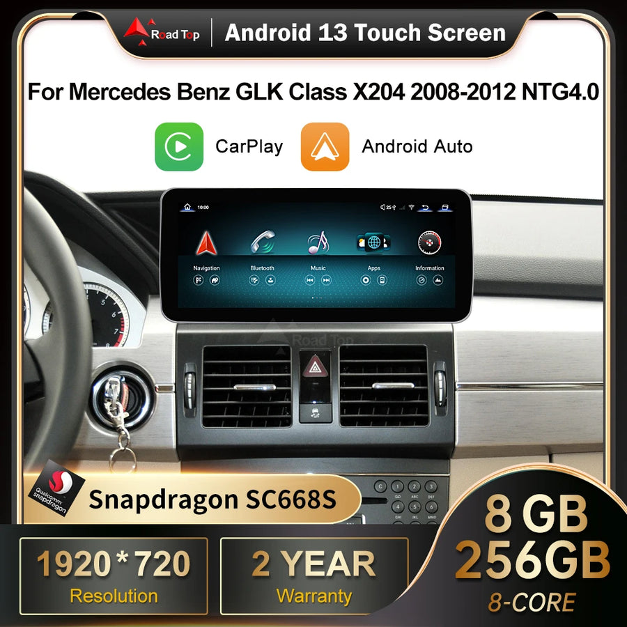 Android 13 GPS Navigation Head Unit for Mercedes-Benz GLK Android Head Unit wincago
