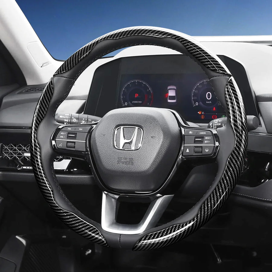 Quick-Release Carbon Fiber Steering Cover for Honda Civic Car Interior Accessory Hocasen