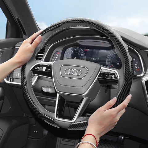 Wave Carbon Fiber Wheel Cover for Audi Car Interior Accessory Hocasen