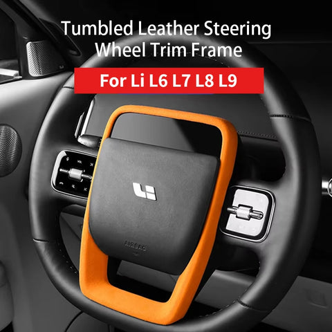 Car Steering Wheel Decorative Frame Sticker Alcantara Steering Protection Sticker for LI Lixiang L7 L8 L9 Car Interior Access
