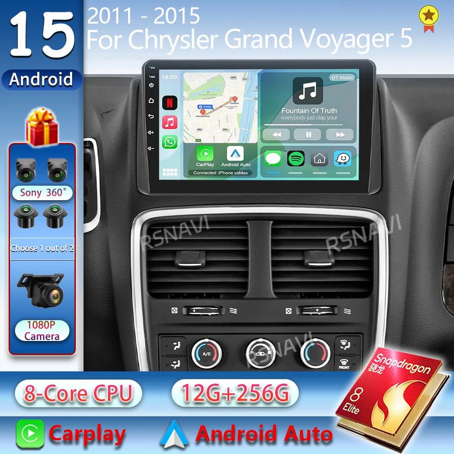 Android 15 Multimedia Radio for Chrysler Grand Voyager 2011–2015 Android Head Unit RSNAVI