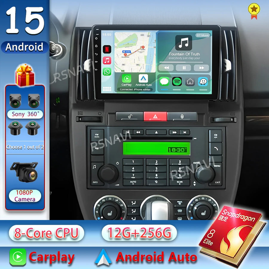 Android 15 Multimedia Stereo System for Land Rover Freelander 2 Android Head Unit RSNAVI