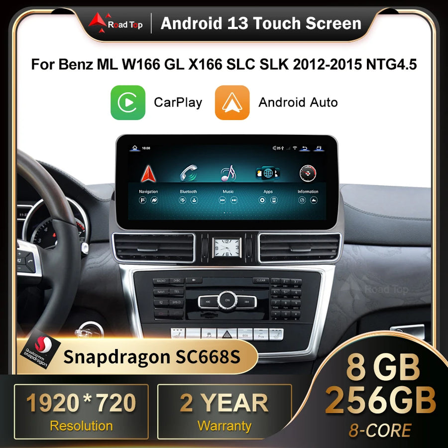 Android 13 GPS Navigation Display for Mercedes-Benz ML GL 2012-2015 Android Head Unit wincago