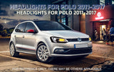 VW Polo Dual Beam Headlights Assembly for 2009-2017 Car Interior Accessory Vland