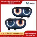 Dual Beam Projector Headlights RGB for Challenger 08-14 Car Interior Accessory Vland
