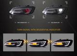 VW Polo Dual Beam Headlights Assembly for 2009-2017