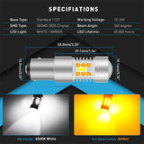 High Power Switchback LED Bulbs for Front Turn Signal Car Interior Accessory iJDM