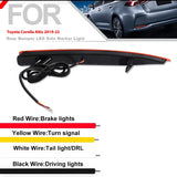 Rear Bumper Reflector Dynamic Brake Light for Toyota Corolla 2019-2022 LED Ambient Light iJDM