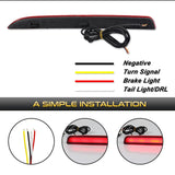 LED Bumper Reflector Light Red Lens for Ford Explorer 2016-2017 LED Ambient Light iJDM