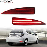 Red Rear Bumper Reflector Lights for Toyota Yaris 12-14 Car Interior Accessory iJDM