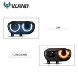 Dual Beam Projector Headlights RGB for Challenger 08-14 Car Interior Accessory Vland