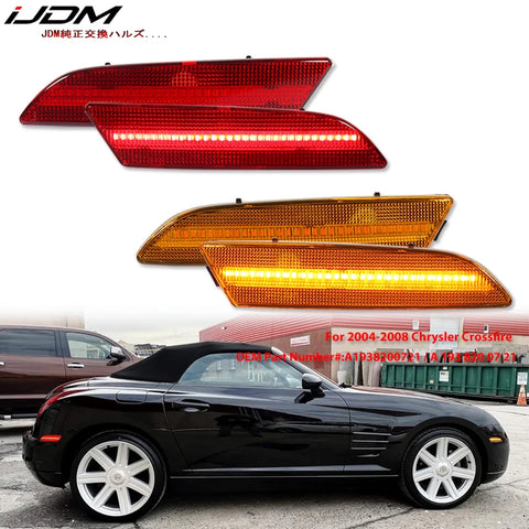 Front and Rear LED Side Marker Lights for Chrysler Crossfire LED Ambient Light iJDM