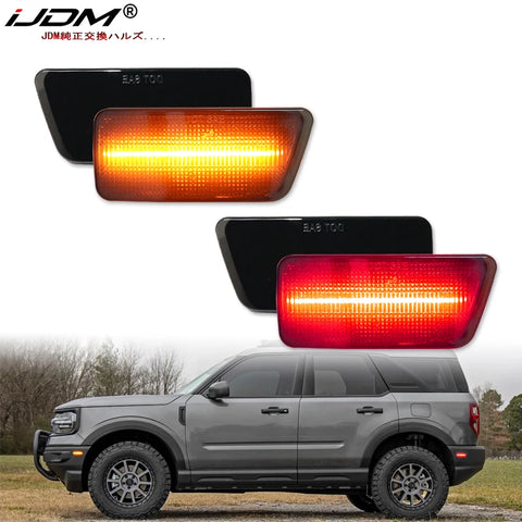 Full LED Side Marker Lights for Ford Bronco Sport 2021-23 Car Interior Accessory iJDM 2pc Rear white China Mainland