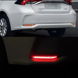 Rear Bumper Reflector Dynamic Brake Light for Toyota Corolla 2019-2022 LED Ambient Light iJDM