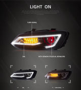 VW Polo Dual Beam Headlights Assembly for 2009-2017 Car Interior Accessory Vland