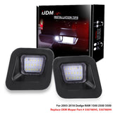 License Plate Light Assembly White for Dodge RAM 1500 Car Interior Accessory iJDM
