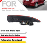 Red Rear Bumper Reflector Lights for Toyota Yaris 12-14 Car Interior Accessory iJDM