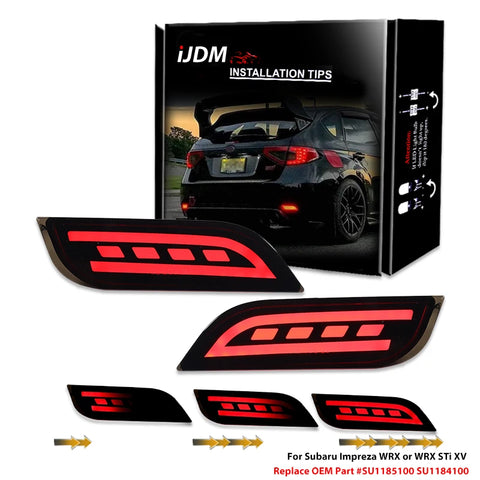 LED Bumper Reflector Lights for Subaru WRX Impreza 2008-2018 Car Interior Accessory iJDM