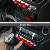 Console Switch Covers Red for Ford Mustang 2015-Up Car Interior Accessory iJDM