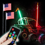 3/4/5FT LED Whip Light RGB RZR LED Lamp Waterproof Bendable Remote Control Multi-color Super Bright Flag Light for SUV ATV Lamp