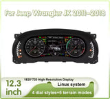 12.3 Inch GPS Digital Speedometer for Jeep Wrangler 2011-2018 Car Interior Accessory bosstar