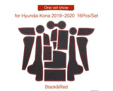 Anti-Slip Gate Slot Cup Mat for Hyundai Kona 2019 - 2022 Door Groove Pad Rubber Non-Slip Pad Interior Accessories Interior Ac