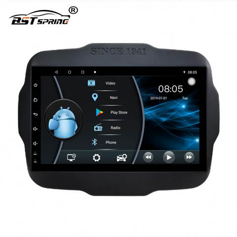 Android 10 GPS Multimedia Player for Jeep Renegade 2016 Android Head Unit Bosstar 9" 32 g 2 g