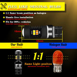 Switchback LED Bulbs 7443 7444 White/Yellow Turn Signal Car Interior Accessory iJDM