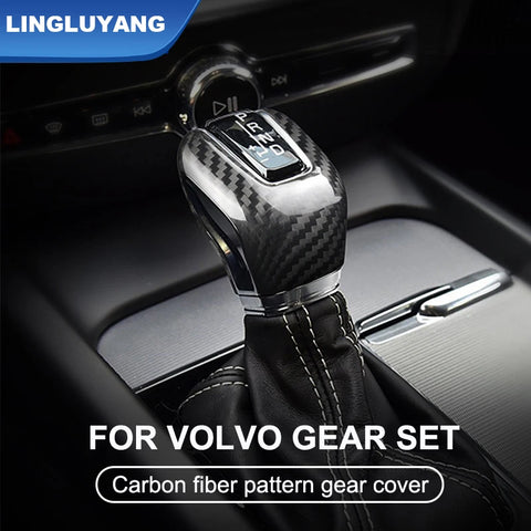 Carbon Fiber Gear Stick Handle for Volvo S60 V60 Car Interior Accessory LINGLUYANG