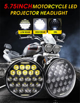 5.75 Inch Led Headlight For Motorcycle 5 3/4 Auxiliary Led Lights For Harley Sportster Iron 883 Dyna Street Bob FXDB Motor Pa