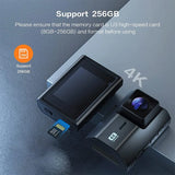 Dual Lens 4K Dash Cam WiFi GPS Universal Dashcam Bosstar