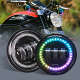 4.5 inch Led Fog Light for Harley Touring Electra Glide Passing Light With DRL Halo Angel Eyes Turn Signal Motorcycle HeadLam