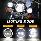 Motorcycle 7 Inch Round LED Headlight 4.5inch Led Fog Lights Set For Harley Touring Road King Ultra Classic Electra LED LAMP