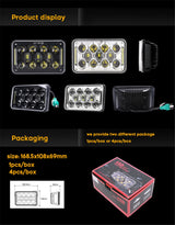 4X6Inch Motorcycle LED Headlight With Drl High Low Beam