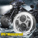 7 Inches H4 LED Moto Headlight Round For JeepJK TJ Touring Lada 4x4