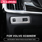 Headlight Control Trim Stainless for Volvo XC60 S90 V90 Car Interior Accessory LINGLUYANG
