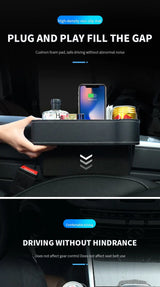 Seat Gap Storage Box with LED Light for Universal Cars
