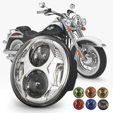 Round 5-3/4 Headlamp For Harley Honda Shadow VT 600 700 750 1100 VTX 1300 Drl 12v High/Low beam 5.75 inch Motorcycle Headlamp