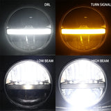 7" Inch H4 LED Moto Headlight For Harley Softail Slim Fat Boy 7inch Halo DRL Turning Led Motorcycle Headlamp For Harley Touri