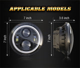 7 Inches H4 LED Moto Headlight Round For JeepJK TJ Touring Lada 4x4