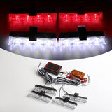 4-Panel Wireless LED Strobe Emergency Warning Light Red Blue