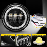 4 5inch fog light motorcycle led Chrome Black 1 Pair 4.5“ 4 1/2 inch LED Fog Passing Auxiliary light For Touring Electra Glid