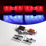 4-Panel Wireless LED Strobe Emergency Warning Light Red Blue