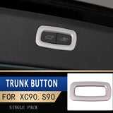 Stainless Steel Trunk Button Trim for Volvo XC90 Car Interior Accessory LINGLUYANG