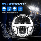 7" Inch H4 LED Moto Headlight For Harley Softail Slim Fat Boy 7inch Halo DRL Turning Led Motorcycle Headlamp For Harley Touring