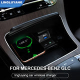 10W Wireless Phone Charger Case for Mercedes C Class Car Interior Accessory LINGLUYANG