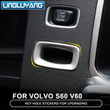 Keyhole Cover Stainless Steel for Volvo S60 V60 Car Interior Accessory LINGLUYANG