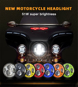 5.75Inch LED Headlight Motorcycle Hi/Lo Beam LED Headlights For Harley Davidson Sportster Dyna XL 883C 1200C FXD Headlamp FX