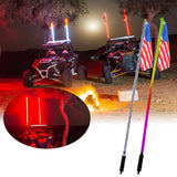 3/4/5FT LED Whip Light RGB RZR LED Lamp Waterproof Bendable Remote Control Multi-color Super Bright Flag Light for SUV ATV Lamp