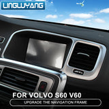 Stainless Console Frame Trim for Volvo S60 V60 Car Interior Accessory LINGLUYANG